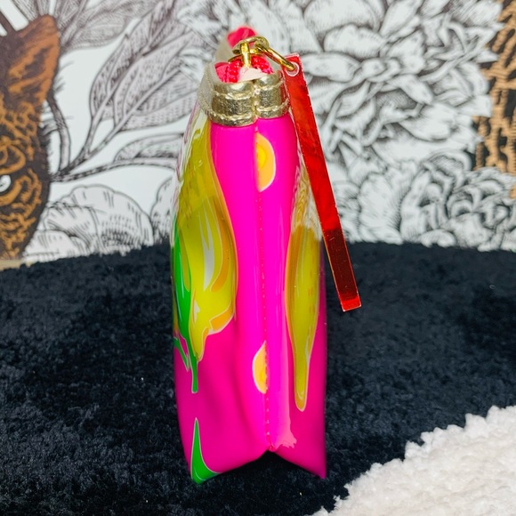 Lily Pulitzer for Estée Lauder Pink and Yellow Lemon Makeup Bag Cosmetic Bag - Picture 2 of 7